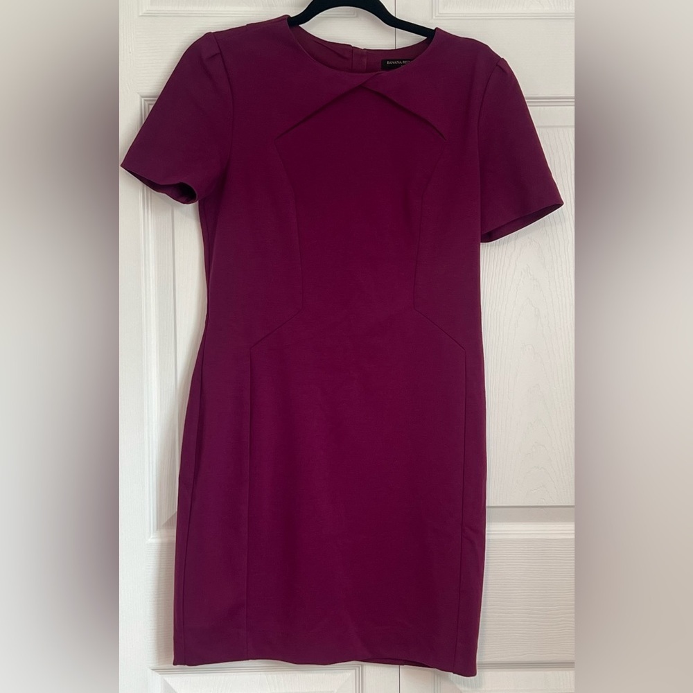 Women's Banana Republic Factory Ponte Short Sleeved Fitted Sheath Dress